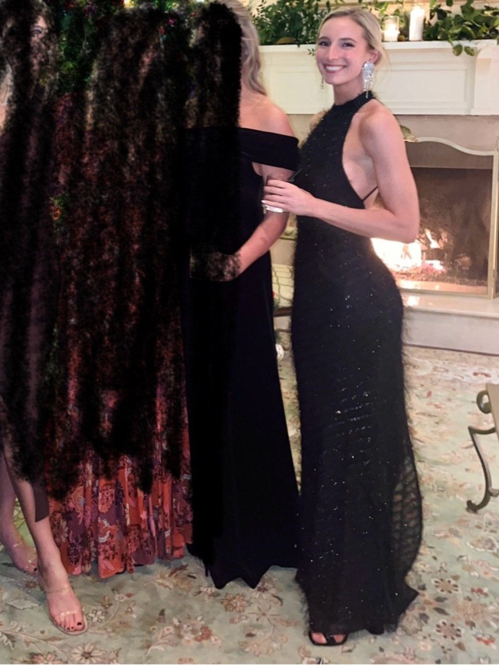 Elegant Black Backless Halter Evening Dress
